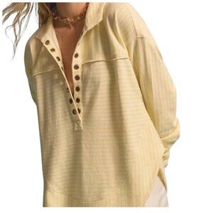 Pilcro Anthropology Yellow White Stripe Sweater I Size: XXS